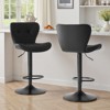 FONTOI Set of 2 Adjustable Bar Stool Faux Leather Upholstered Seat 360 Swivel Ergonomic Design for Dining Room Kitchen Island Bar - 2 of 4