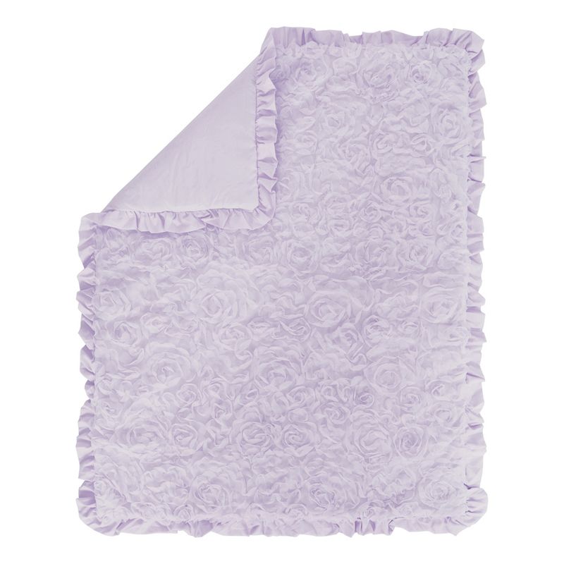 Sweet Jojo Designs Girl Crib Bedding + BreathableBaby Breathable Mesh Liner Rose Lavender Purple 6pc, 4 of 7