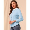 Allegra K Women's Vintage Button Down Contrast Peter Pan Collar Office Work Blouse - 4 of 4