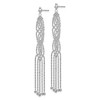 Black Bow Jewelry Beaded Fringe Chandelier Post Earrings in 14k White Gold - 2 of 4