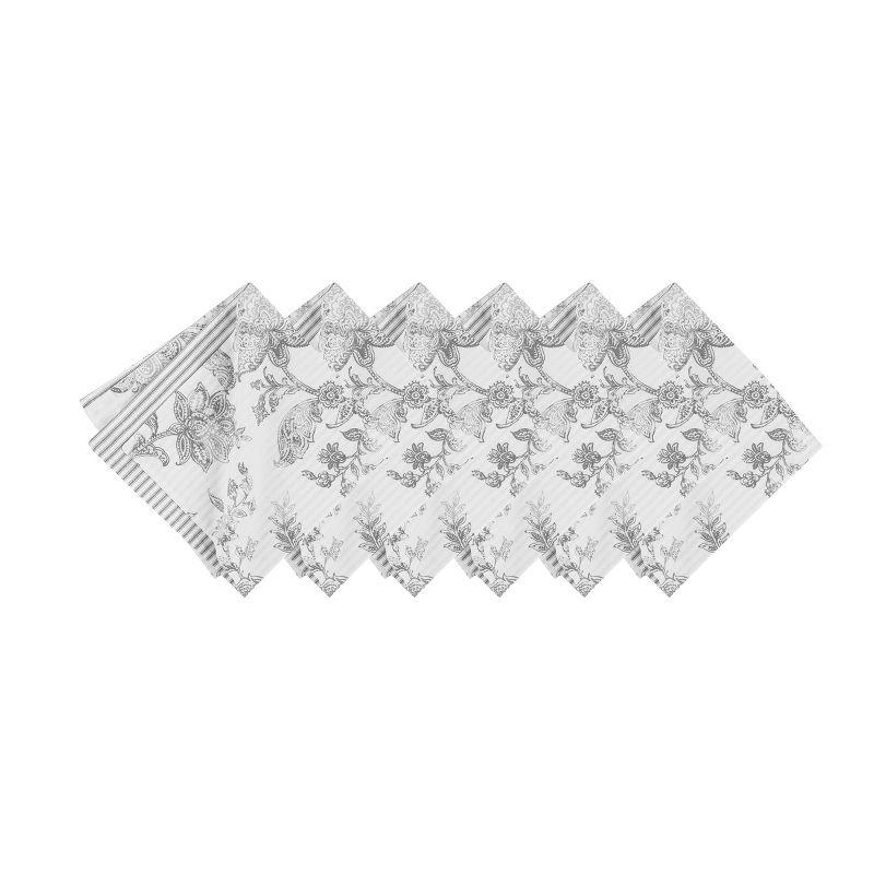 C&F Home Miriam Slate Reversible Gray Damask Napkin Set of 6, 2 of 9