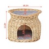 Artloge Double Handwoven Rattan Elevated Cat Bed Dome Wicker Pet Basket Elevated Pet Condo Indoor with Soft Cushions for Multiple Kittens - 4 of 4