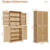 72” Kitchen Pantry Cabinet with Adjustable Shelves, Tall Storage Cabinet with 4 Doors and 1 Drawer,Light Oak - 2 of 4