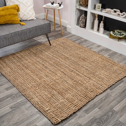 Espina Hand Woven Herringbone Chunky Jute Indoor Area Rug