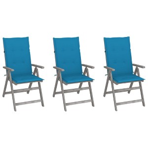 vidaXL Patio Reclining Chairs 3 pcs with Cushions Solid Acacia Wood - 1 of 1