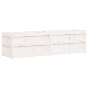 vidaXL Garden Planter - Outdoor Flower Box for Patio/Terrace - White - Solid Pine Wood - 70.9"x19.7"x19.7" - DIY Garden Décor - 1 of 4