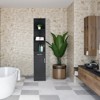 FURNIinspire Bathroom Storage Cabinets Bathroom Organizers Storage Shelves, MDF High Cabinet Bathroom Wall Cabinet, Black, 12.29"*13.38"*70.27" - 4 of 4