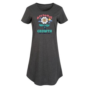 Women's - Instant Message - Personal Growth Isn't Always Easy Graphic T-shirt Dress - 1 of 4