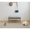 Airsurfer End of Bed Bench with Shelf, Linen Upholstered Shoe Storage Bench, Modern Bedroom Bench with Metal Legs, 300LB Capacity, Linen - 2 of 4