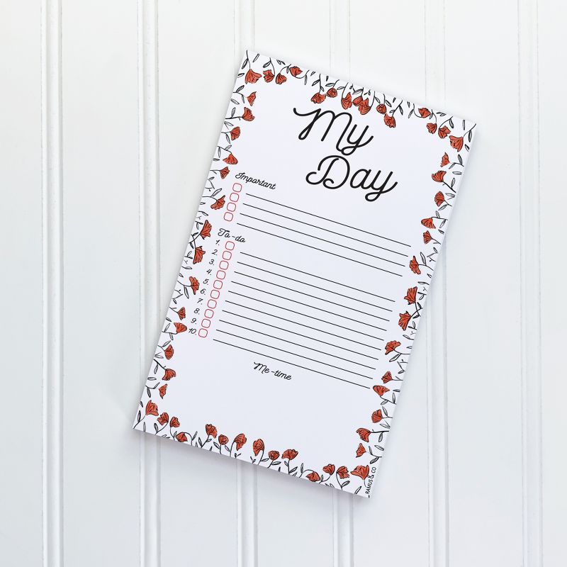 My Day Flowers 5" x 8" Lined Notepad by Ramus & Co (50 Heavyweight Tear-Off Sheets), 1 of 4