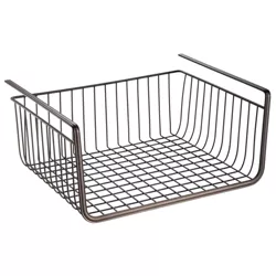 InterDesign York Lyra Under-the-Shelf Steel Wire Basket 12.5" Bronze