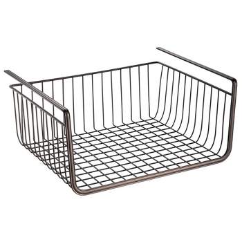 iDesign York Lyra Under-the-Shelf Steel Wire Basket 12.5" Bronze