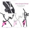 Folding Exercise Bike, Fitness Upright and Recumbent X-Bike with 10-Level Adjustable Resistance, Arm Bands and Backrest, pink - 2 of 4