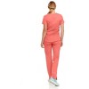 MediChic Women's V-Neck Scrub Set Straight Leg Six Pocket Cargo Scrub Pants with 4-Way Stretch Scrubs Sets - 2 of 4