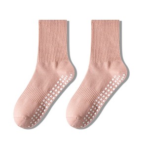 Anna-Kaci 2 Pairs Women's Yoga Non-Slip Crew Socks with Gripped Soles for Pilates and Home Workouts - 1 of 4