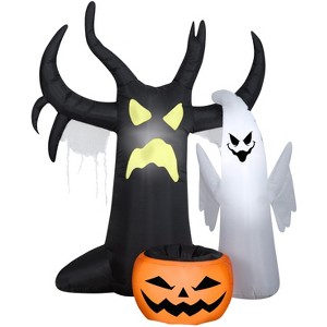 Gemmy Airblown Inflatable Haunted Tree with Candy Bowl, 5 ft Tall, Multicolored - 1 of 4