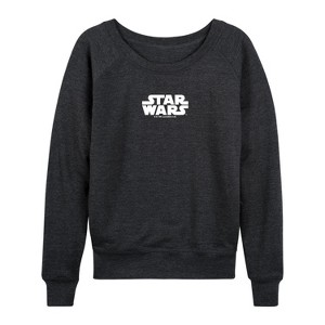 Women's - Star Wars - Logo Lightweight French Terry Wide Neck Long Sleeve Shirt - 1 of 4