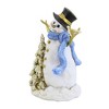 Roman 7.25 In Snowman Wearing Blue Scarf Stick Arms Snowman Figurines - 2 of 3
