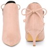 Perphy Women's Pointed Toe Side Zip Back Bow Kitten Heel Ankle Booties - 2 of 3