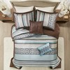 Sapphtopaz Bedding Comforter Set 5 Piece Traditional Style Geometric Jacquard Embroidery Quilt Set with Throw Pillows - 4 of 4