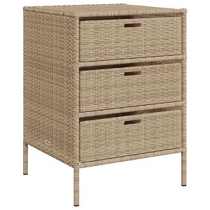 vidaXL Patio Storage Cabinet Tool Organizer Outdoor Furniture Poly Rattan - 1 of 4