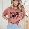 Simply Sage Market Women's My Boss Calls Me Mom Short Sleeve Graphic Tee - 2 of 3