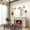 30 Inch Round Mirror, Metal Frame Circle Mirror, Wall Mounted for Entryway, Bathroom, Vanity, Living Room, Gold - 2 of 4