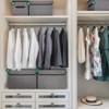 Aoibox Large 22 Quart Linen Fabric Foldable Storage Bin Organizer Cube Flip-Top Lid Handles Gray 4 Pack for Closet Home Office Clothes Dust-Proof - 4 of 4