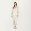 Anna-Kaci Lounge Women's 2-Piece Set Long Sleeve Button Front Top and Relaxed Fit Pants Pajama Set with Floral Print - 2 of 4