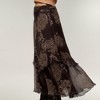 Anna-Kaci Women's Bohemian Lace Print Asymmetrical Ruffle Hem Maxi Skirt with Sheer Overlay - 4 of 4