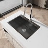Gulches 27"x19" Black Overmount Single Bowl Kitchen Sink, 20 Gauge 304 Stainless Steel, with US Standard Drain & Hook - 2 of 4