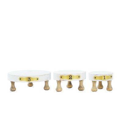 VIP Wood 8 in. White Numbered Risers Set of 3