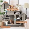 GustoWave 32Inch Dog Crate Wooden, Lockable Dog Kennel with Removable Tray and Storage Drawer, Indoor Dog Crate Furniture Pet Cage, Grey - 3 of 4