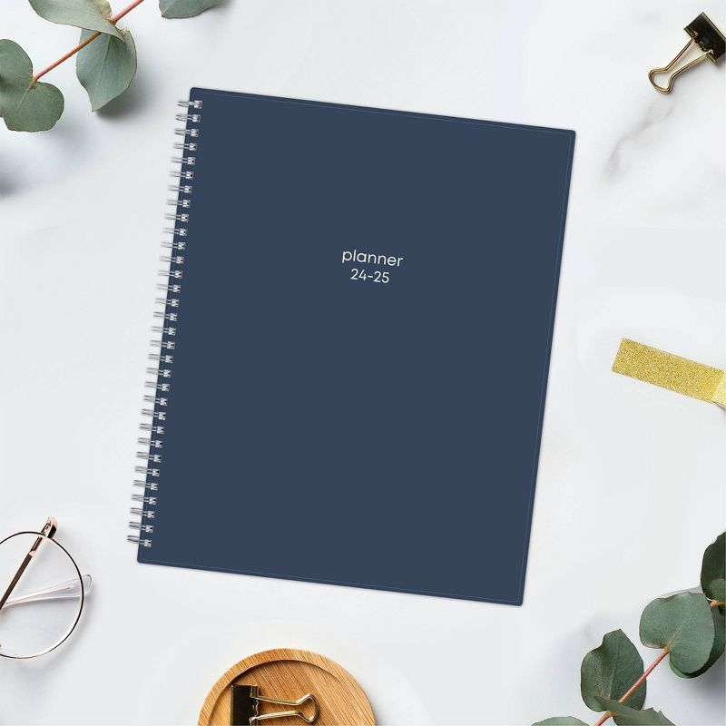Blue Sky 2024-25 Weekly/Monthly Planner 11&#34;x8.5&#34; Wirebound Cover Solid Navy, 3 of 13
