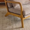 Karl Home Mid Century Solid Wood Accent Chair Chenille Armchair - 2 of 4