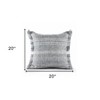 HomeRoots 20" Denim Blue And Ivory Fabric Striped Throw Pillow - 3 of 4