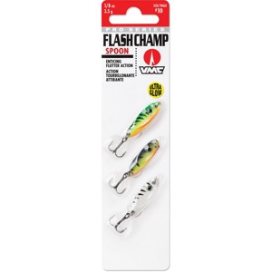 VMC 1/32 oz. Ultra Glow Flash Clamp Spoon Fishing Lure 3-Pack - 1 of 1