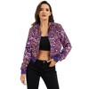 Anna-Kaci Women's Sequin Zip-Up Hooded Jacket with Ribbed Hem and Long Sleeves for Party Wear - 4 of 4