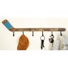 11"x40" Wood Hockey Stick 6 Hanger Wall Hook Brown - Olivia & May: Durable, Eclectic Style, Easy Mount - 2 of 4