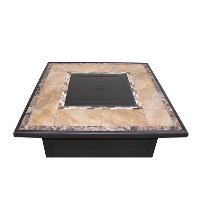 Bronze Square Tile Top Gas Fire Pit Table