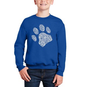 LA Pop Art Dog Paw - Boy's Word Art Crewneck Sweatshirt - 1 of 3