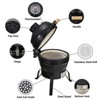 13-Inch Portable Ceramic Charcoal Grill with Grill Stand, Egg Shaped Ceramic Charcoal Grill w 10.6" Stainless Steel Cooking Grate - 4 of 4