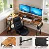 INFURNIC Desks 47'' Reversible L Shaped Computer Desk with Storage Shelves and Monitor Stand for Home Office, Brown, 47"*31.5"*34.6" - 3 of 4