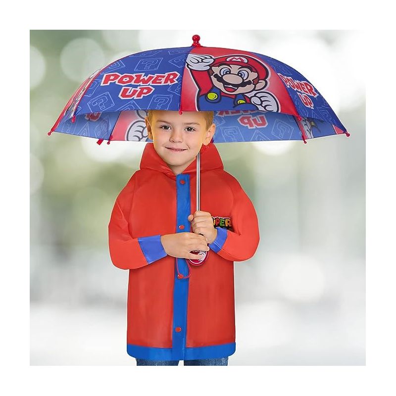 Super Mario Boy's Umbrella and Raincoat Set, Kids Ages 4-7, 2 of 7