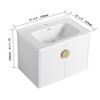 28" Modern Bathroom Vanity Cabinet with Ceramic Sink, Soft Close Door, Scratch Resistant Gloss White - 3 of 4