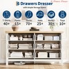 6-Drawer Dresser for Bedroom w/Wave Board Design | Modern 48" Wide Chest of Drawers w/Metal Handles | Multi-Functional Closet Organizers and Storage - 4 of 4