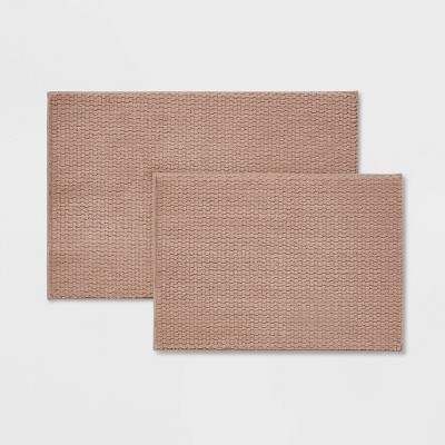 Photo 1 of 2pk Fuzzy Foam Bath Rug Brown -