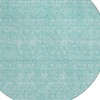 Aqua And Ivory Floral Washable Indoor Outdoor Area Rug - 4 of 4