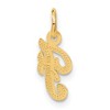 Black Bow Jewelry The Sadie 14k Yellow Gold Mini Satin Script Initial Charm, Letter F - 3 of 4