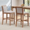 CAVINAS Dining Chairs Kitchen Chairs Set of 2 Bar Stool Side Chair Rubber wood Frame Fabric Accent Bar Chairs for Kitchen, Bedroom - 4 of 4